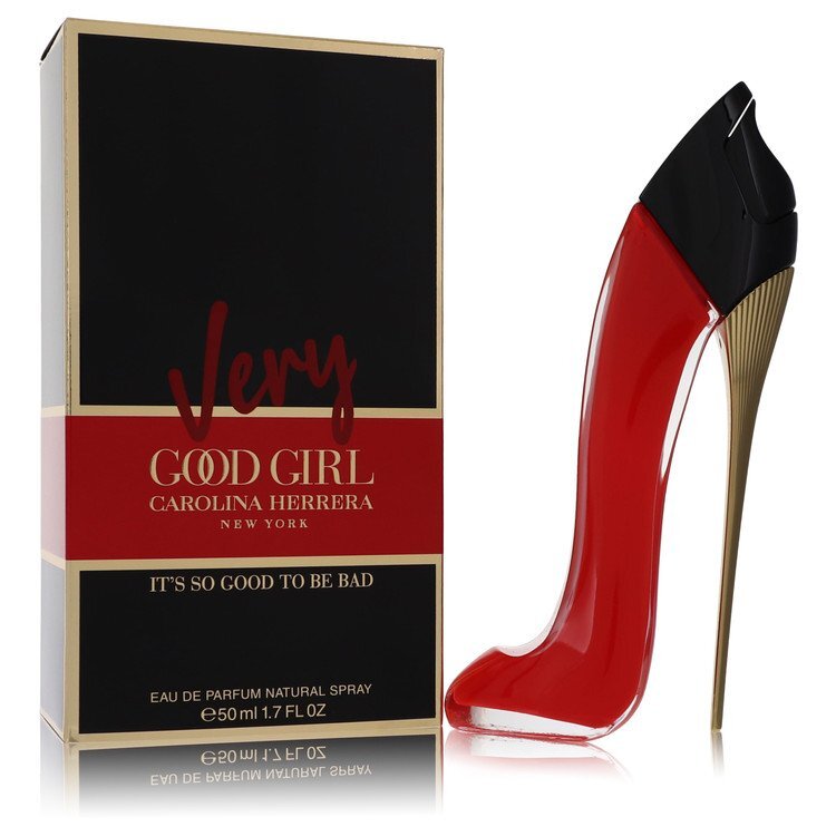 Very Good Girl by Carolina Herrera Eau De Parfum spray for women, 1.7 oz bottle with a sleek design.