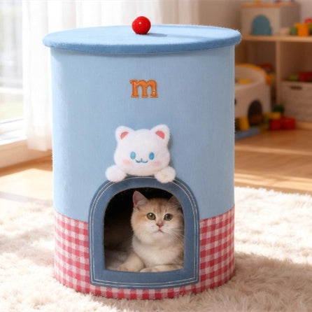 Tree space-saving all-in-one cat bed and scratching post by American Smart, featuring cozy bed and sisal scratching surface