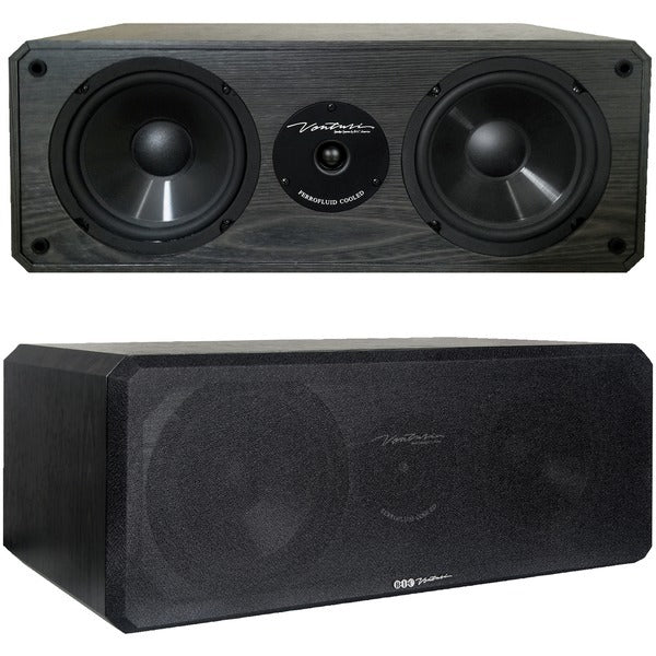 BIC America DV62CLR-S venturi 3-driver indoor 2-way center channel speaker in black with 175-watt power output