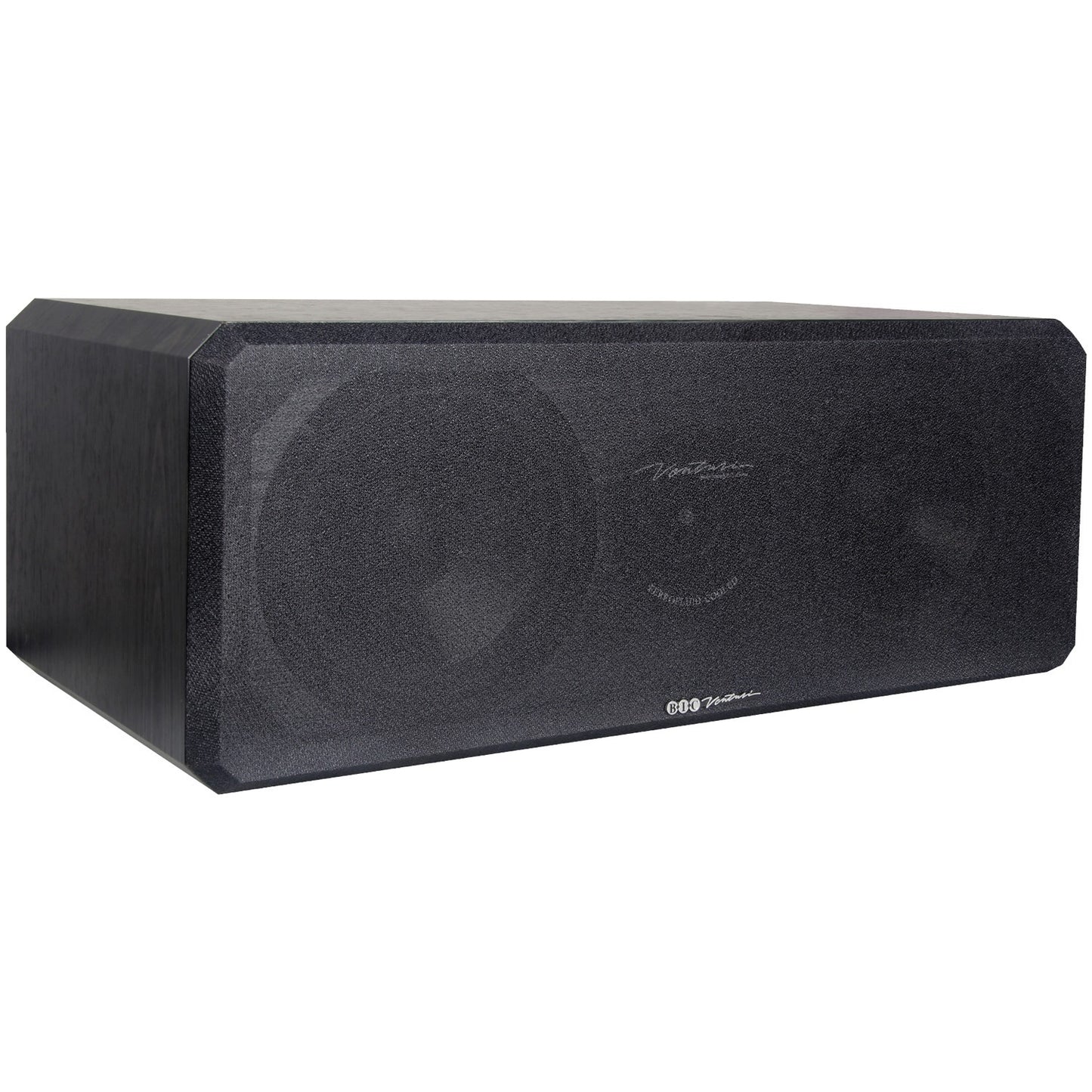Black BIC America DV62CLR-S center channel speaker with three drivers, indoor 2-way design, 175 watts for home theater sound.