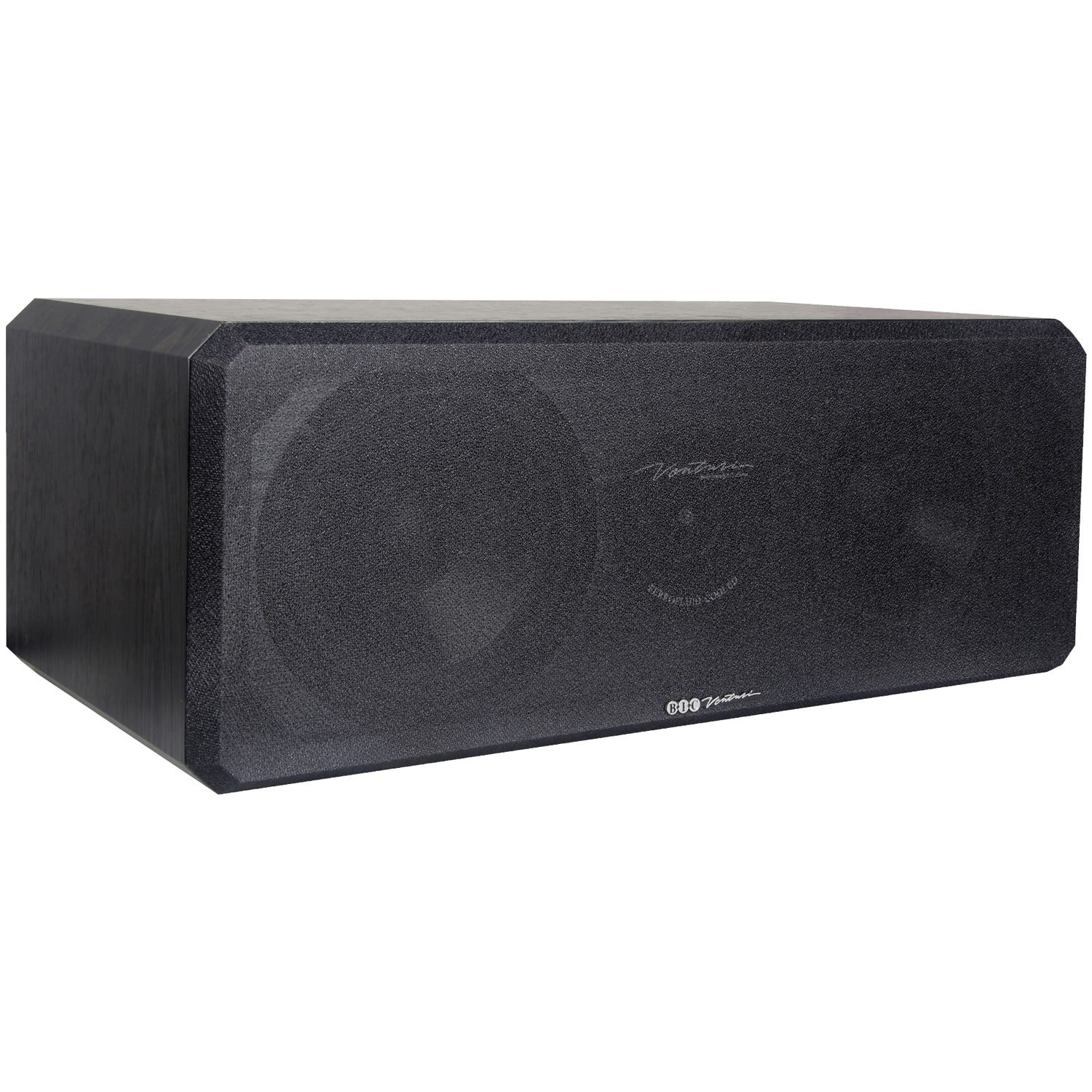 Black BIC America DV62CLR-S center channel speaker with three drivers, indoor 2-way design, 175 watts for home theater sound.