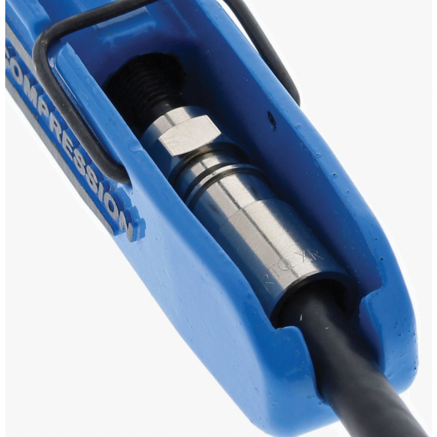 American Smart IDEAL RG6 F-Compression Connectors, 50-pack, for cable TV and satellite installations, stacked connectors in box.