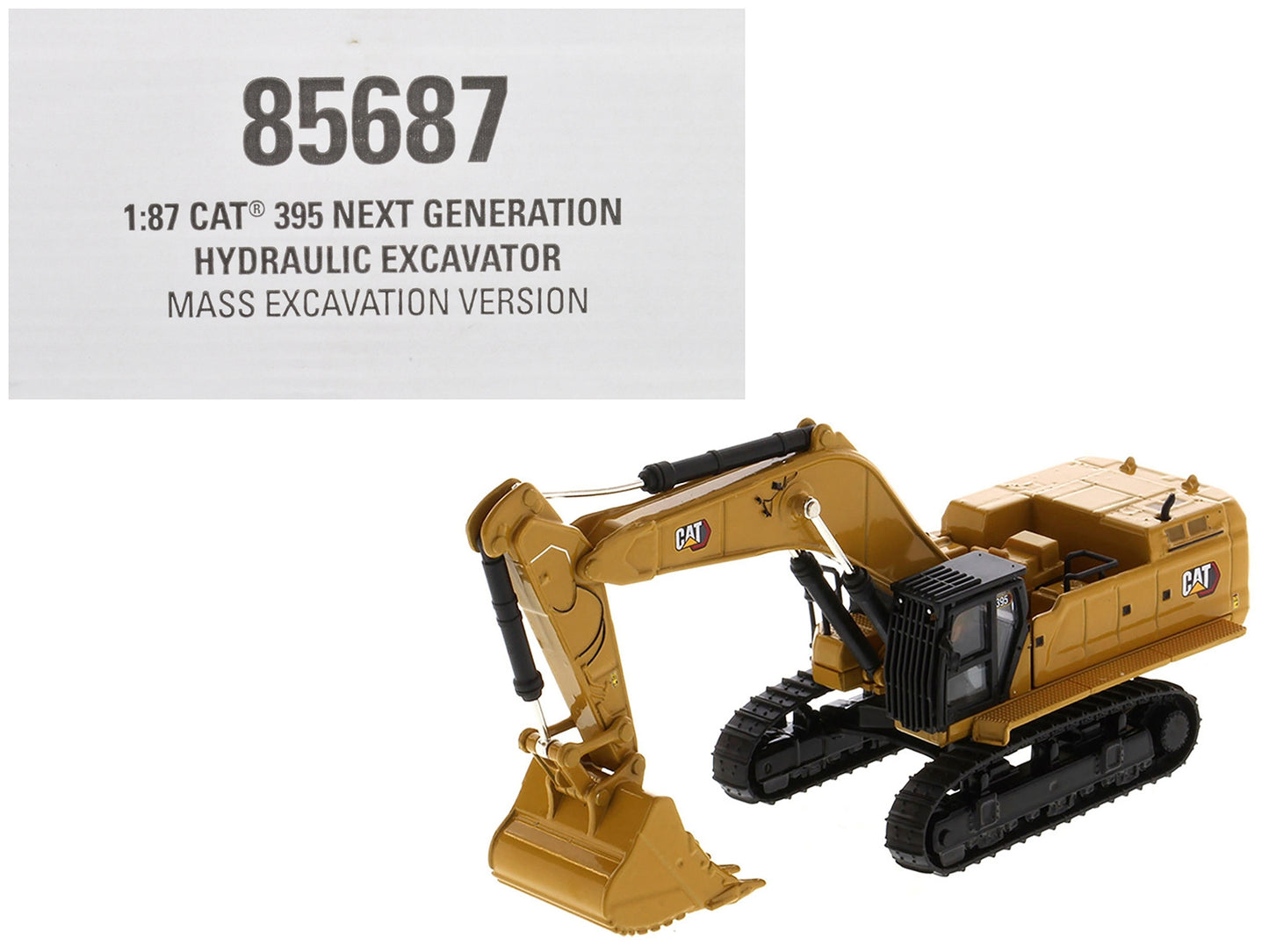 CAT Caterpillar 395 Next-Generation Hydraulic Excavator (Mass Excavation Version) Yellow "High Line Series" 1/87 (HO) Scale Diecast Model by Diecast Masters - American Smart
