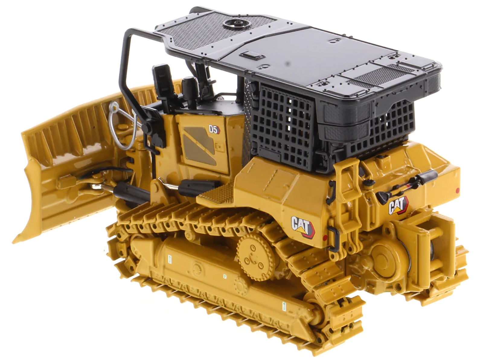 Yellow Caterpillar D5 XR fire suppression dozer diecast model by Diecast Masters, detailed construction model in high line series.