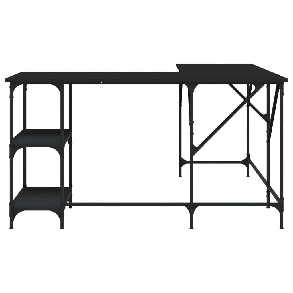 Black engineered wood desk measuring 54.7x54.7x29.5 inches by American Smart - WB, shown with a spacious tabletop and sturdy legs.