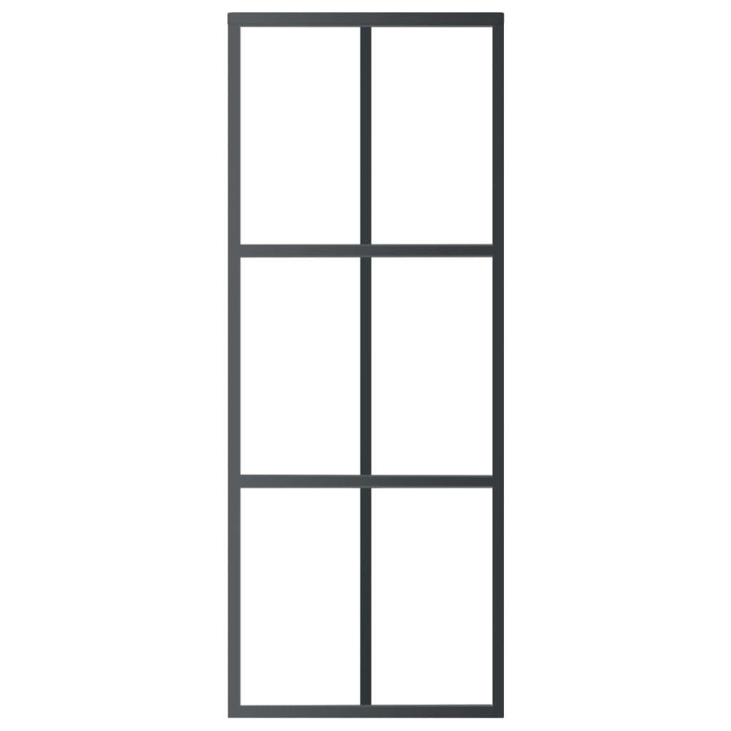 Black sliding door with ESG glass and aluminum frame, measuring 29.9"x80.7", from American Smart - WB.