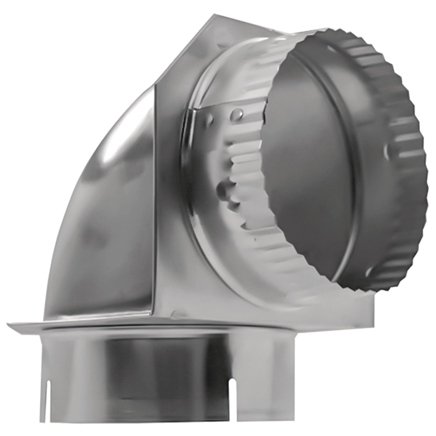 American Smart Builder's Best 010151 close elbow ducting part for HVAC and ventilation systems, showing the metal elbow fitting.