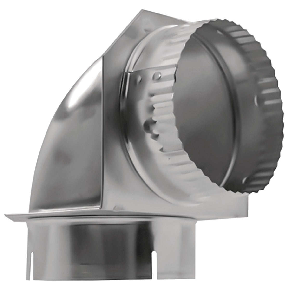American Smart Builder's Best 010151 close elbow ducting part for HVAC and ventilation systems, showing the metal elbow fitting.