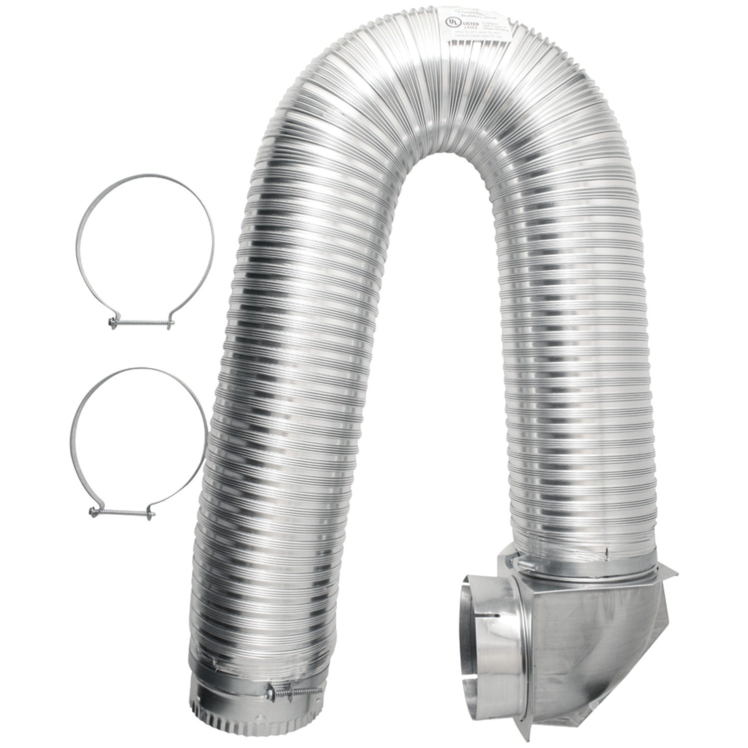 American Smart Builder's Best 4-inch x 8-foot UL transition duct single-elbow kit with ducting parts for HVAC installation.