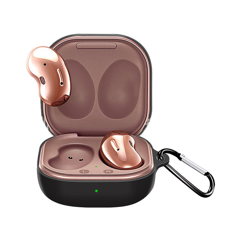 Silicone Earphone Protective Case Wireless Bluetooth Headset Anti-fall Cover With Buckle Compatible For Samsung Galaxybuds2 Live/pro Lavender Gray - American Smart