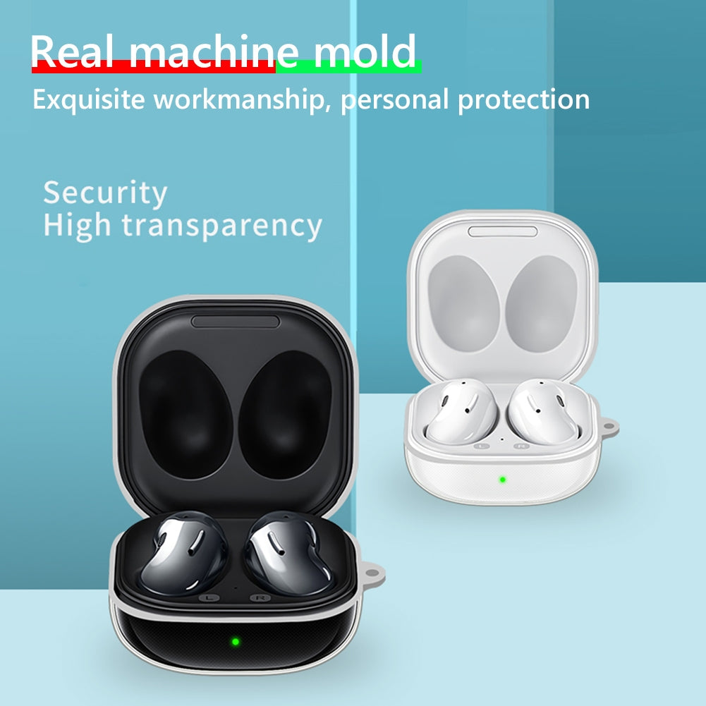 Silicone Earphone Protective Case Wireless Bluetooth Headset Anti-fall Cover With Buckle Compatible For Samsung Galaxybuds2 Live/pro Lavender Gray - American Smart