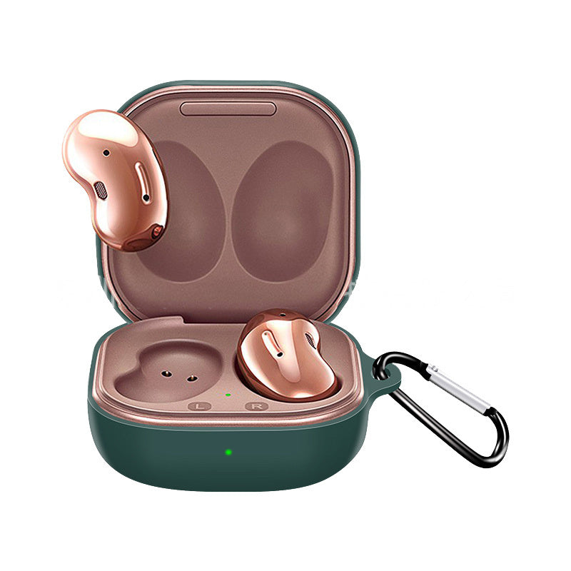 Silicone Earphone Protective Case Wireless Bluetooth Headset Anti-fall Cover With Buckle Compatible For Samsung Galaxybuds2 Live/pro Lavender Gray - American Smart