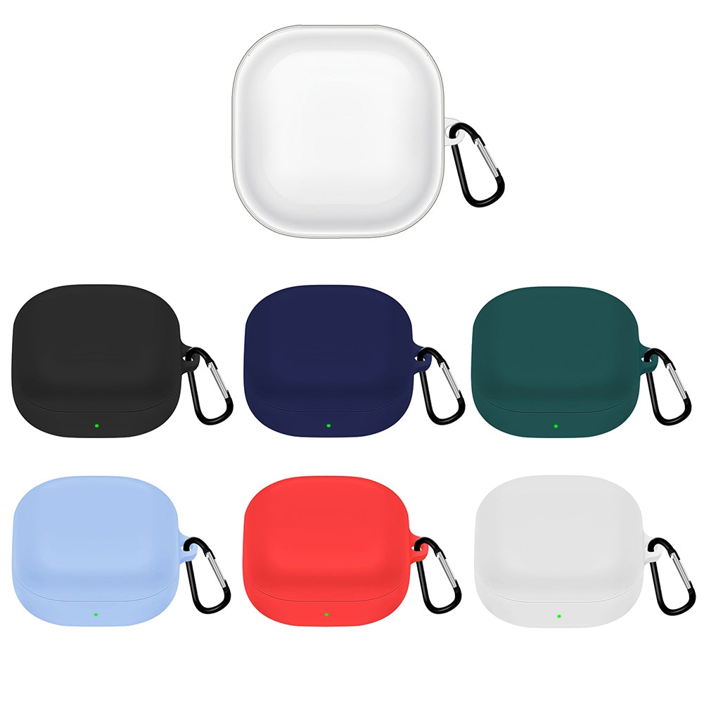 Silicone Earphone Protective Case Wireless Bluetooth Headset Anti-fall Cover With Buckle Compatible For Samsung Galaxybuds2 Live/pro Lavender Gray - American Smart