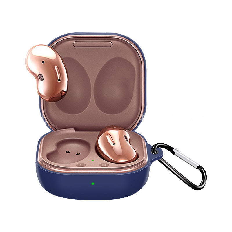 Silicone Earphone Protective Case Wireless Bluetooth Headset Anti-fall Cover With Buckle Compatible For Samsung Galaxybuds2 Live/pro Lavender Gray - American Smart