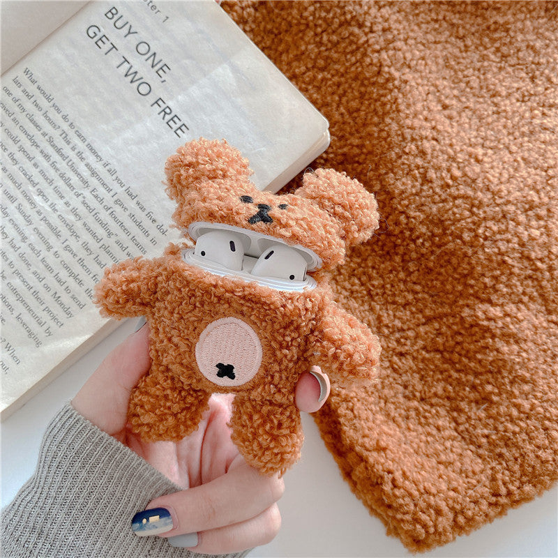 Compatible with Apple, Cartoon plush anti-drop earphone set - American Smart