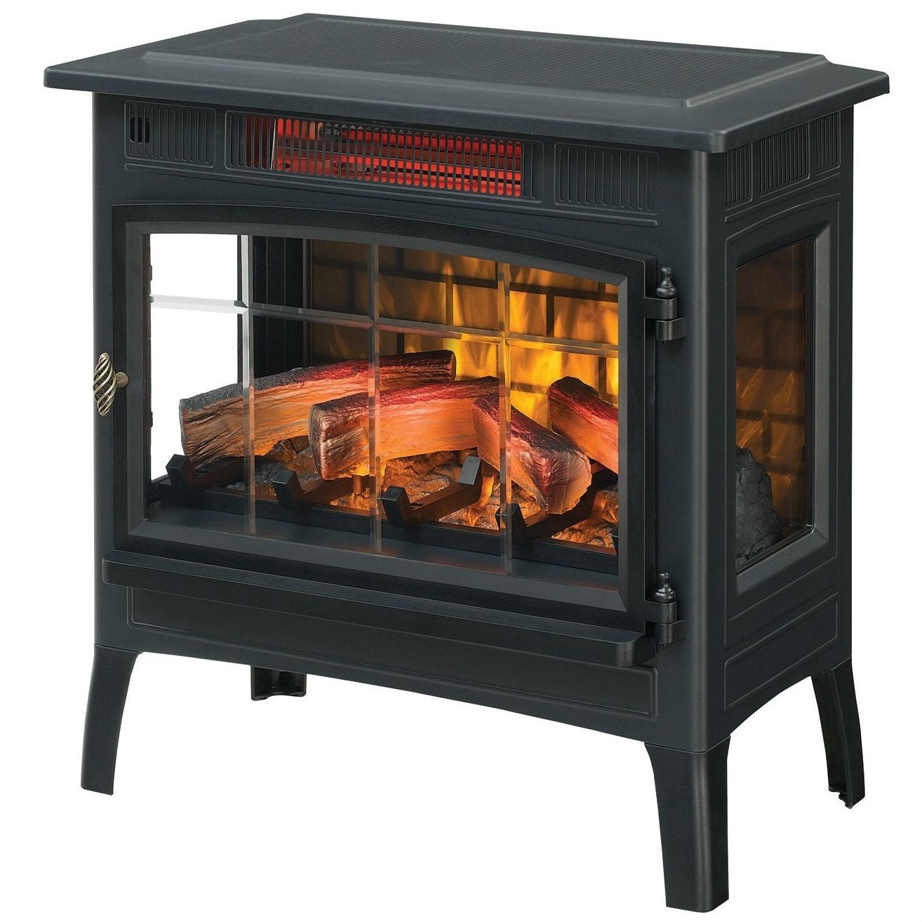 Black Infrared Quartz Electric Fireplace Stove Heater - American Smart