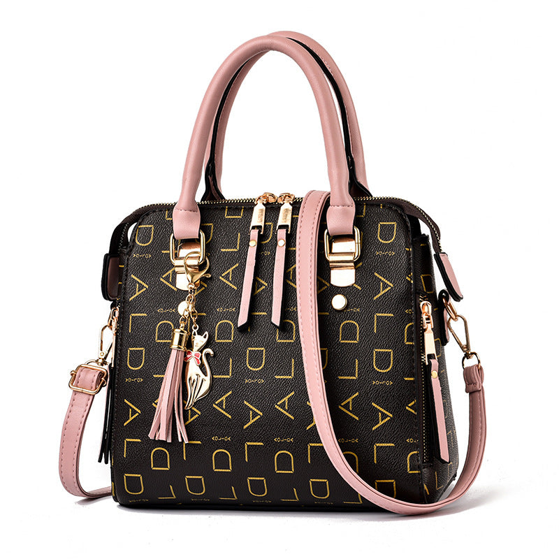American Smart Charming Letters one-shoulder messenger handbag with stylish design and spacious interior for daily use.