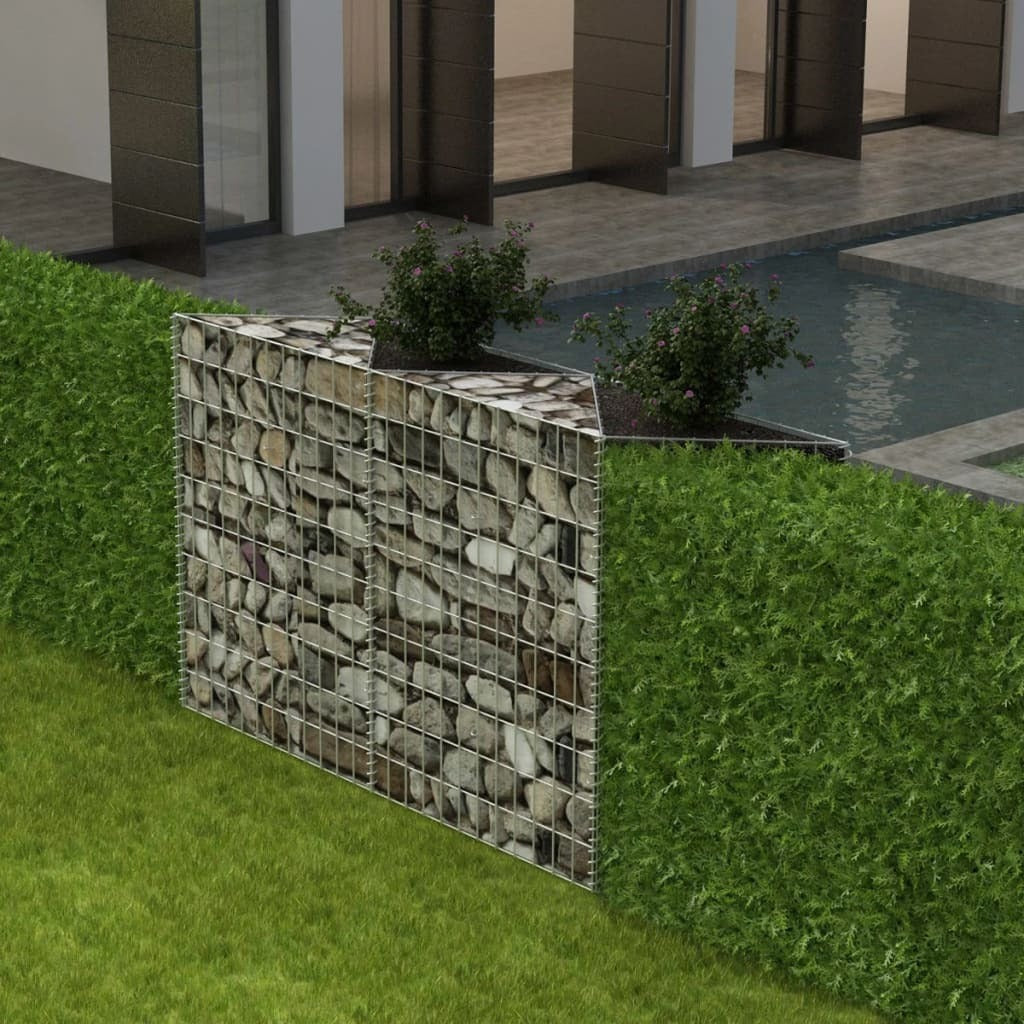 Galvanized steel gabion basket for fence panels, measuring 47.2 by 11.8 by 39.4 inches, American Smart WB brand.