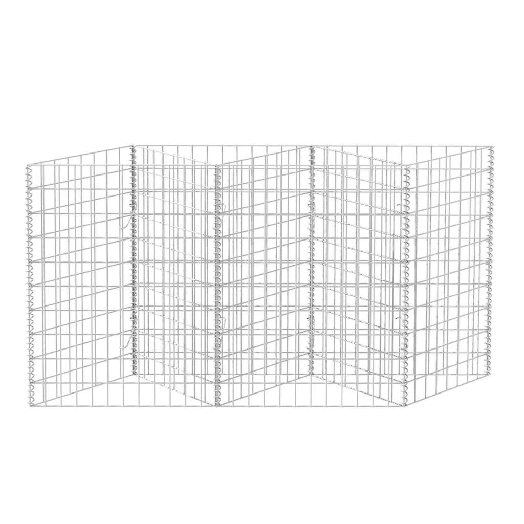 Galvanized steel gabion basket fence panel by American Smart, measuring 47.2x11.8x39.4 inches, with wire mesh construction.