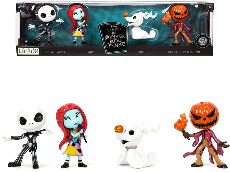 Set of 4 Diecast Figurines (2.5") Tim Burton's "The Nightmare Before Christmas" "Metalfigs" Series by Jada - American Smart