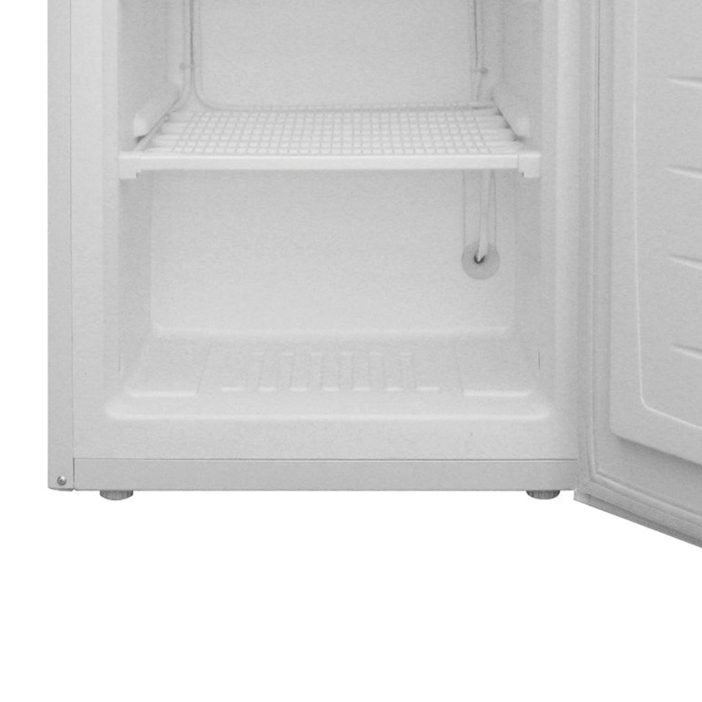 American Smart Magic Chef 3 cu ft upright freezer with white exterior and door handle, compact design for freezers storage.