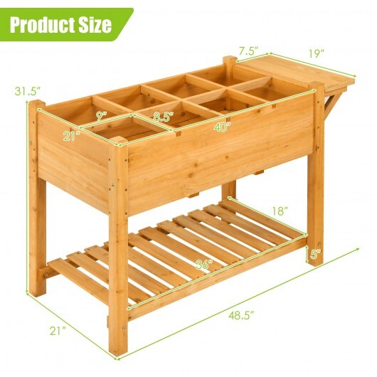 American Smart WB elevated garden planter box kit with 8 grids and folding tabletop for outdoor gardening and planting.