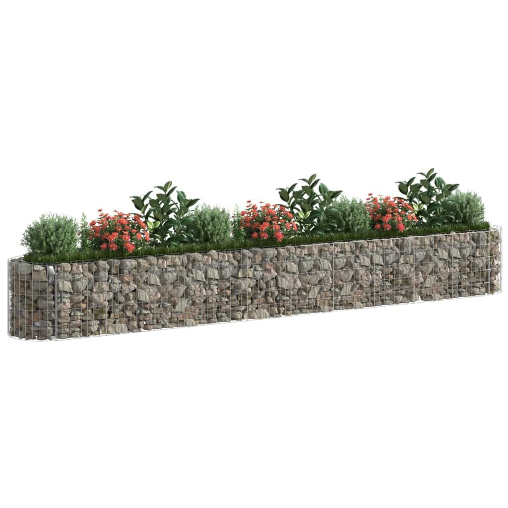 American Smart galvanized iron gabion raised garden bed, 157.5x19.7x19.7 inches, sturdy outdoor gardening container with wire mesh.