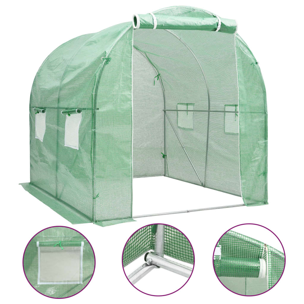 American Smart greenhouse, 43.1 ft gardening structure with 6.6'x6.6'x6.6' dimensions, shown assembled in a garden setting.