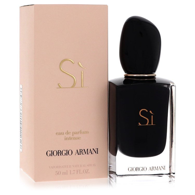 Giorgio Armani Si Intense Eau de Parfum spray for women, 1.7 oz, featuring elegant perfume bottle with sleek design.