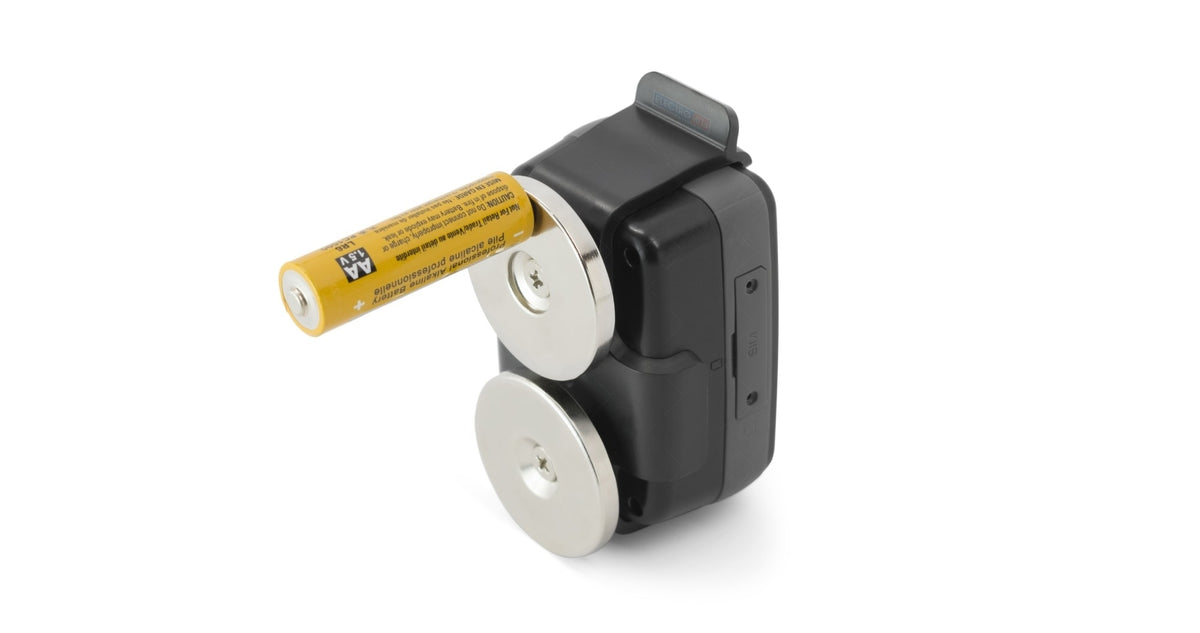 Portable Easy Mount GPS vehicle tracking device by American Smart WB, showing the compact tracker with mounting components.