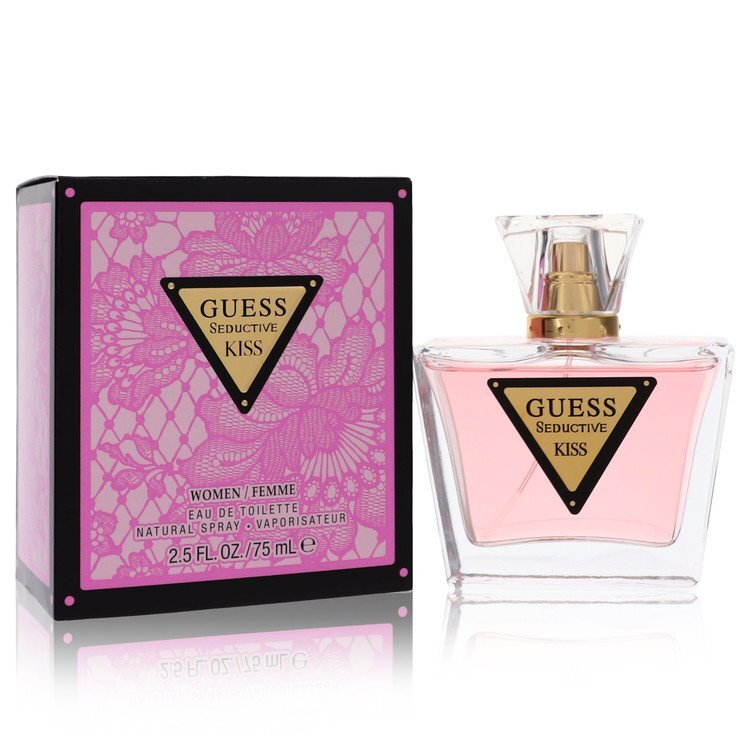 Guess Seductive Kiss Eau De Toilette Spray for Women, 2.5 oz bottle with elegant packaging and Guess branding visible.