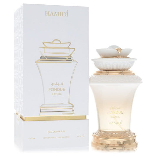 Hamidi Fondue Exotic Eau De Parfum spray for women, 3.4 oz, featuring a luxurious fragrance bottle from American Smart.