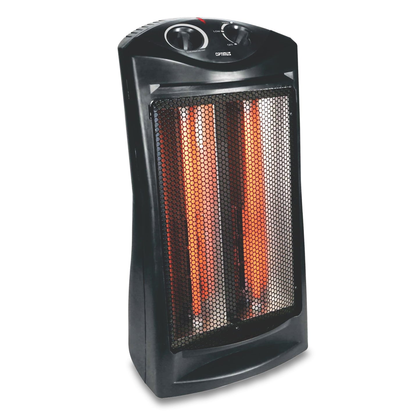 American Smart Optimus fan-forced tower quartz heater with adjustable thermostat, compact heater and fan combo for room warmth