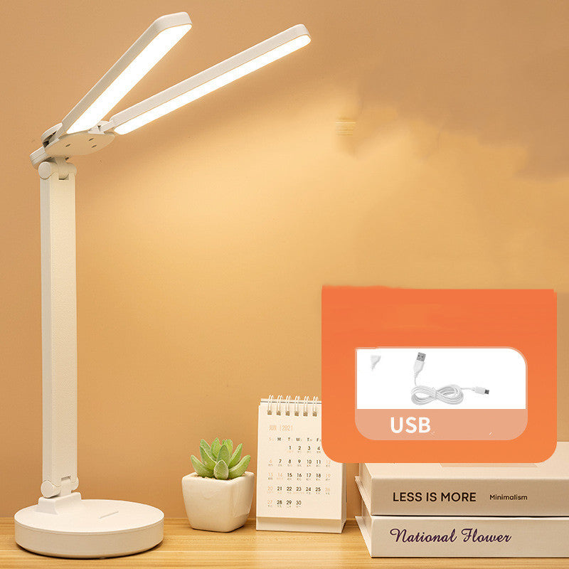 style: 5 Style, power: USB - Eye Protection Learning LED Rechargeable Plug-in Student Dormitory Bedroom Bedside Lamp