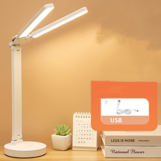 style: 5 Style, power: USB - Eye Protection Learning LED Rechargeable Plug-in Student Dormitory Bedroom Bedside Lamp
