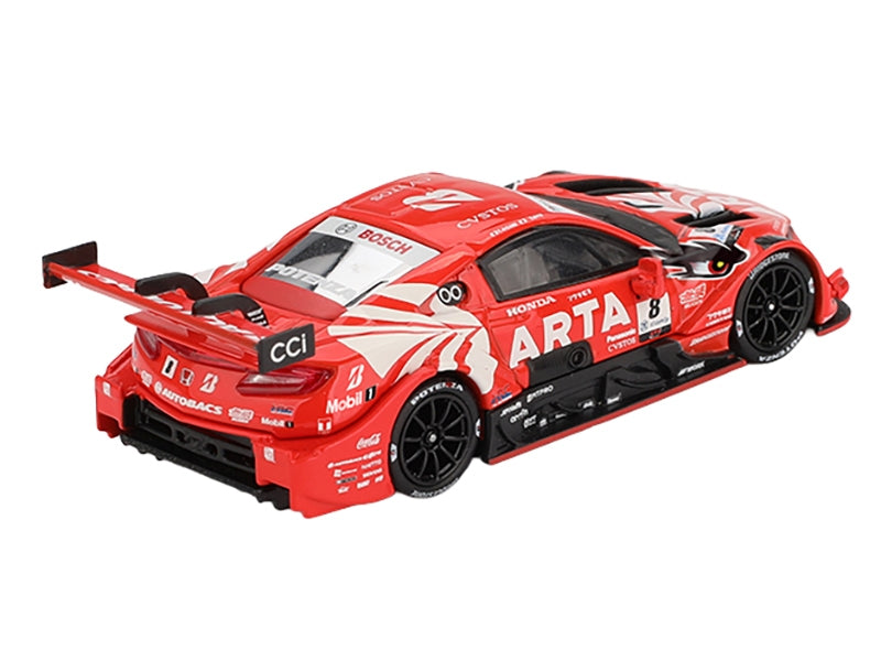 Mini GT Honda NSX-GT "Type S" GT500 #8 Tomoki Nojiri and Toshiki Oyu diecast model car, detailed 1/64 scale, limited edition.