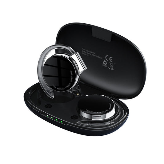 Black US F2 TWS wireless Bluetooth earbuds with noise-canceling, night running light, luminous sport design by American Smart WB