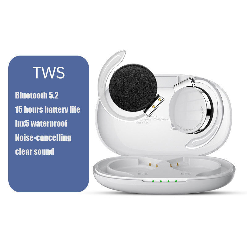 Black US F2 TWS wireless Bluetooth headset with noise-cancelling, night running light, luminous sports earbuds by American Smart WB