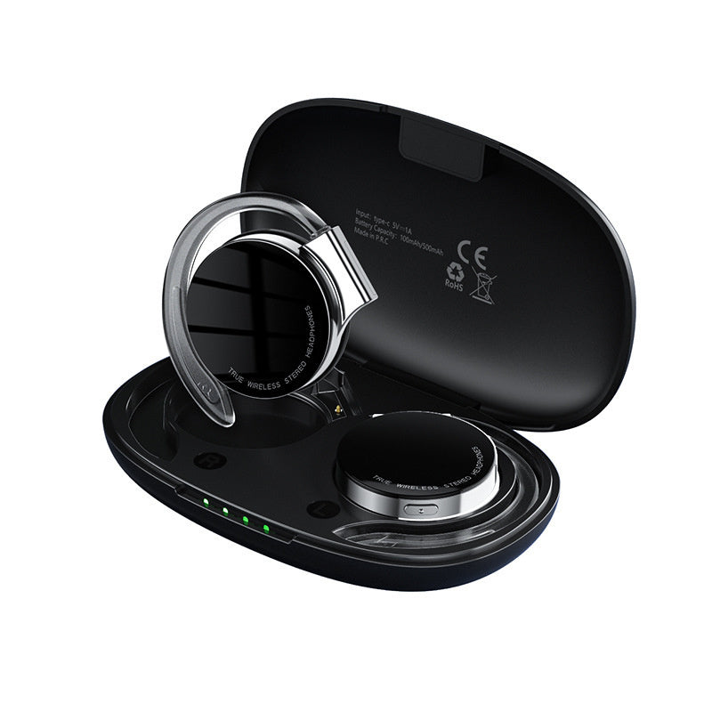 Black US F2 TWS wireless Bluetooth earbuds with noise-canceling, running light, and luminous features by American Smart WB.