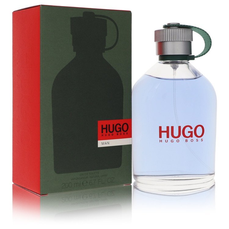 Hugo Boss Hugo Eau De Toilette spray for men, 6.7 oz bottle, with sleek packaging and brand logo visible.