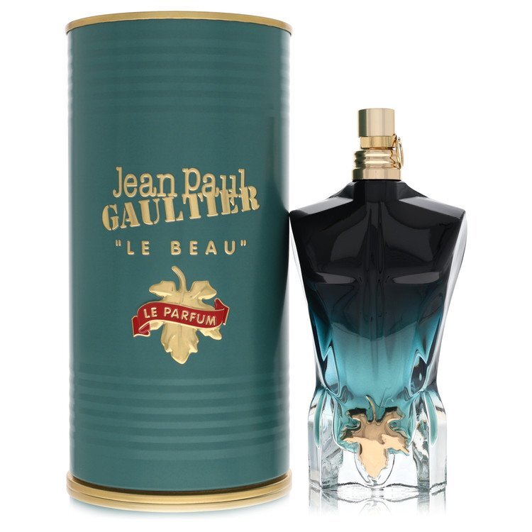 Jean Paul Gaultier Le Beau Le Parfum men’s Eau De Parfum spray in 2.5 oz bottle with sleek design.