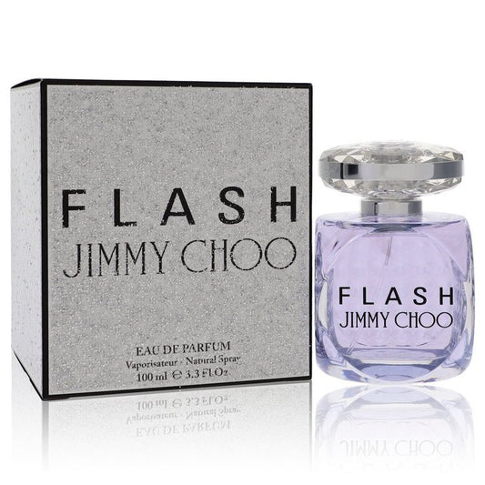 Jimmy Choo Flash Eau De Parfum spray for women, 3.4 oz bottle, elegant fragrance with floral and fruity notes.
