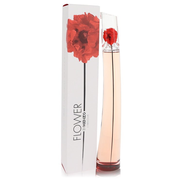 Kenzo Flower L'absolue Eau de Parfum spray for women, 3.4 oz, featuring floral packaging and elegant bottle design.