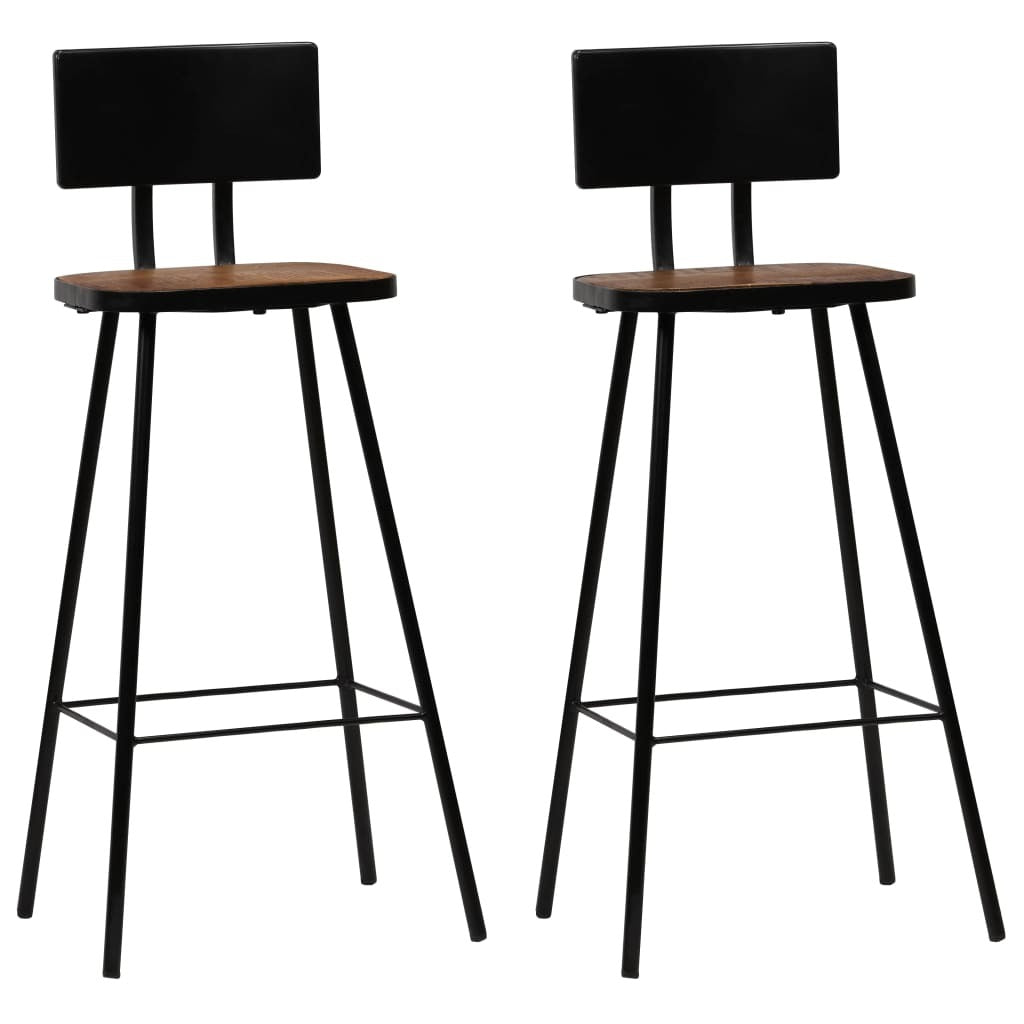Three-piece kitchen bar set with solid reclaimed wood, including bar table and stools, by American Smart - WB.