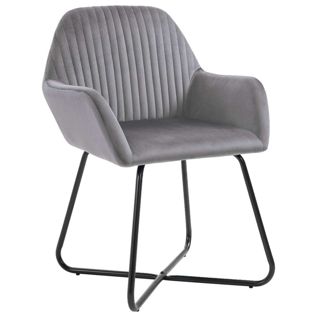 Set of two gray velvet dining chairs from American Smart, featuring modern design for kitchen and dining room use.