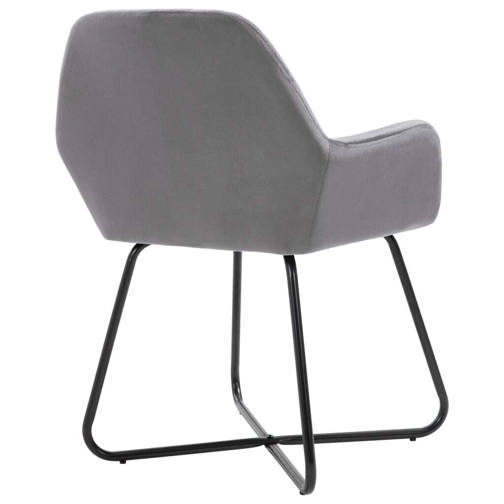 Two gray velvet dining chairs for kitchen and dining room, modern design by American Smart WB, shown from front view.