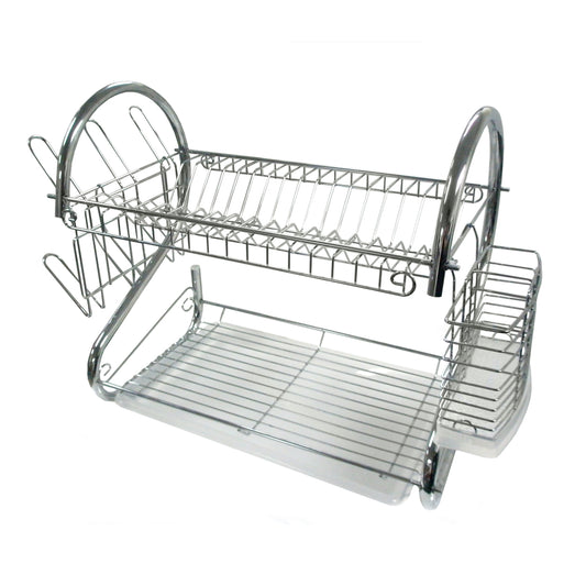Better Chef 16-inch chrome dish rack for kitchen, featuring sturdy metal construction and multiple slots for drying dishes.