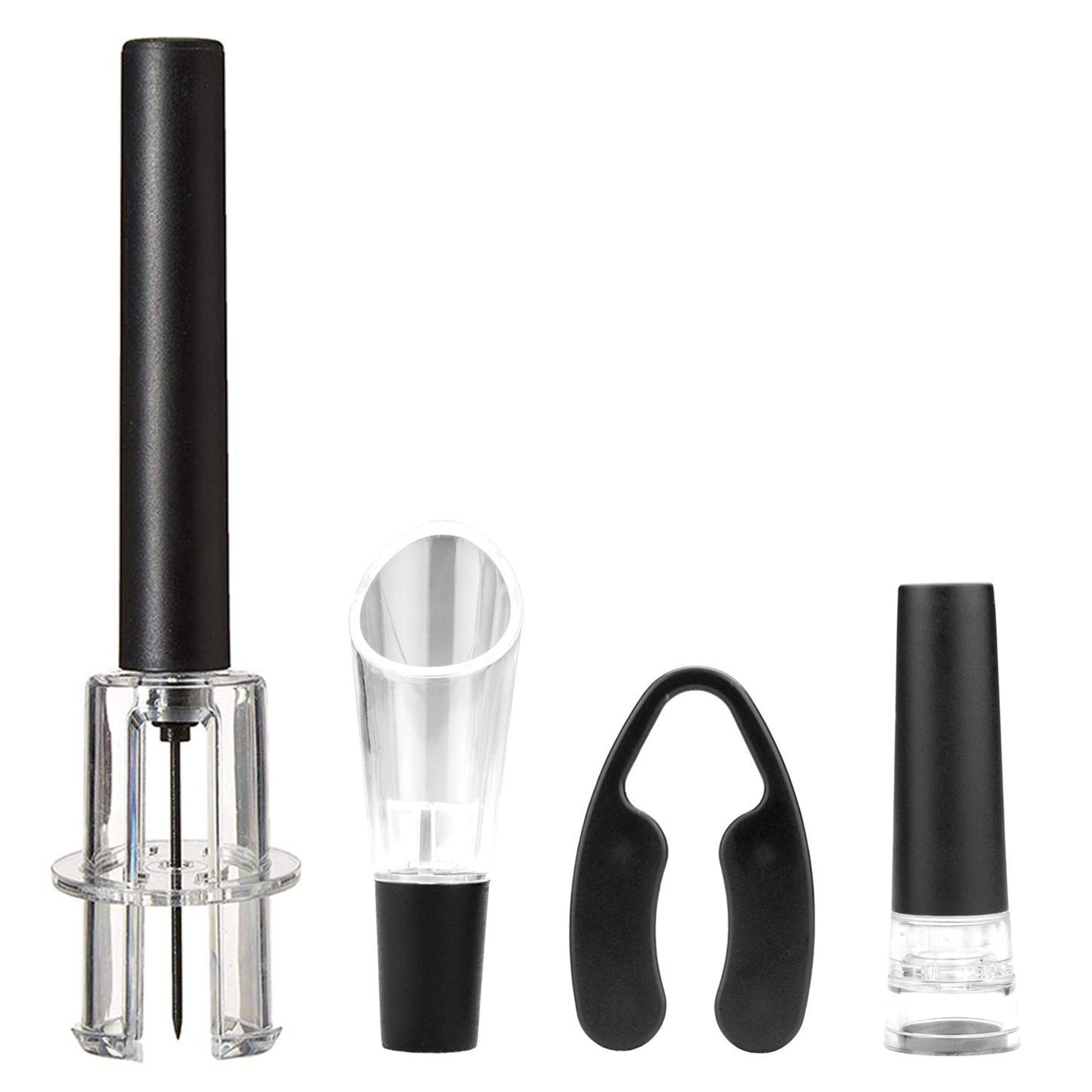 Brentwood Air Pump Wine Bottle Opener with Foil Cutter, Vacuum Stopper, Aerator Pourer - American Smart
