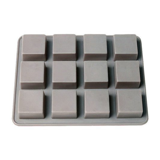12 square silicone molds for baking and chocolate making, American Smart WB kitchen storage tools with versatile cake and ice tray design