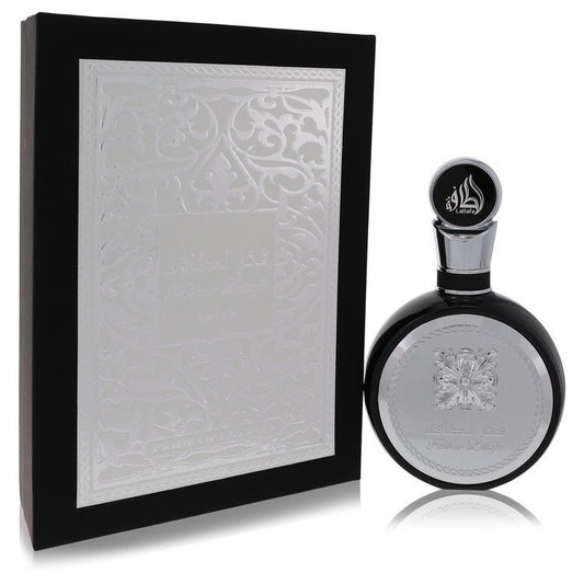 Lattafa Fakhar men's Eau De Parfum spray in 3.4 oz bottle, featuring a stylish design with the Lattafa branding.